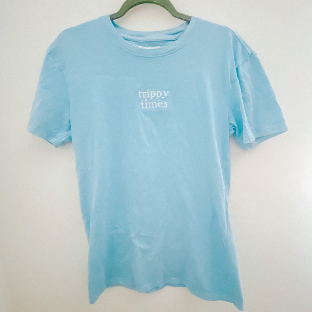 “Trippy Times” Blue Graphic Tee